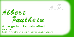 albert paulheim business card